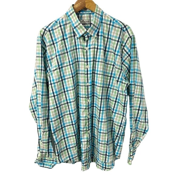 Peter Millar Crown Ease Shirt Men’s XXL 2XL‎ Long Sleeve Checkered - Picture 1 of 8